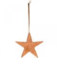 Floristik24 Dekorativ stjerne til å henge, adventsdekorasjon, metallpendler kobberfarget 12 × 13cm 3stk