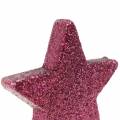 Floristik24 Spredt glitterstjerne 6,5 cm rosa 36 stk