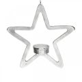 Floristik24 Dekorativ stjerne til å henge telysholder metall sølv 20cm