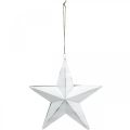 Floristik24 Stjerne å henge, juletrepynt, metallpynt hvit 19,5 × 18,5 cm