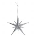 Floristik24 Glitterstjerne til å henge sølv 13cm 12stk
