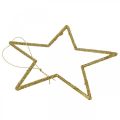 Floristik24 Julepynt stjerneheng gylden glitter 17,5cm 9stk