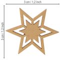 Assorterte stjernedekorasjoner i tre til borddekorasjon og hobbyarbeid, 3 cm, 72 deler | Floristik24.no