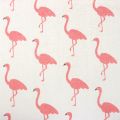 Floristik24 Dekorativt stoff flamingo hvit-rosa 30cm x 3m