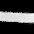 Floristik24 Chiffonbånd hvitt stoffbånd med frynser 40mm 15m