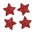 Floristik24 Scatter dekorasjon stjerner rød 2,5cm glimmer 96stk