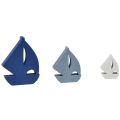 Floristik24 Strødekor treseilbåtdekor blå hvit 2cm–6cm 24stk