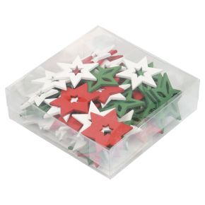 Floristik24 Strødekorasjon juletrestjerner rød/hvit/grønn Ø3,5cm 72stk