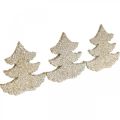 Floristik24 Scatter dekorasjon Julegran gull glitter 4cm 72p