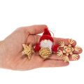 Stråpyntsett juletrepynt figurer og stjerner 6 cm 30 stk | Floristik24.no