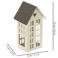 Fyrhussett metall tre hus på brett 35 cm 1 sett | Floristik24.no
