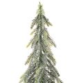 Kunstig grantre, iset overflate, med trebase, vinterdekorasjon, 60 cm | Floristik24.no