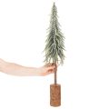 Kunstig grantre, isbelagt, dekorativt tre på en trebase for vinterdekorasjon og jul, 75 cm | Floristik24.no