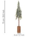 Kunstig grantre, isbelagt, dekorativt tre på en trebase for vinterdekorasjon og jul, 75 cm | Floristik24.no