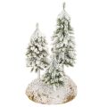 Floristik24 Snødekte grantrær, kunstig vinterlandskap til julelandsby og borddekorasjon, 29 cm