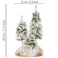 Snødekte grantrær, kunstig vinterlandskap til julelandsby og borddekorasjon, 29 cm | Floristik24.no
