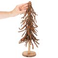 Juletre laget av pilegrener på en trebase, 48 cm | Floristik24.no