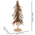 Juletre laget av pilegrener på en trebase, 48 cm | Floristik24.no
