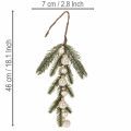 Kunstig grangren med hvite mini julekuler, 46 cm, 2 stk. | Floristik24.no