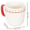 Kaffekrus med rødt håndtak, strikket mønster og hjertedekorasjon, keramikk, 9 cm, 2 stk. | Floristik24.no