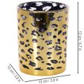 Telysholder i glass med leopardmønster til borddekorasjon, 12 cm | Floristik24.no