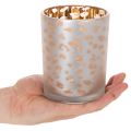 Telysholder i glass med leopardmønster, 12 cm | Floristik24.no