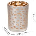 Telysholder i glass med leopardmønster, 12 cm | Floristik24.no