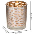 Telysholder i glass med leopardmønster, tofarget, 8 cm | Floristik24.no