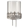 Floristik24 Telysholder for plugging med glass sølv antikk Ø7cm 4 stk