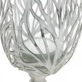 Floristik24 Lykt metall hvit, telysholder blomst Ø13cm H30cm