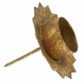 Telysholder for å feste metall i gull Ø9cm H9cm 4stk | Floristik24.no