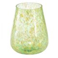 Floristik24 Telysholder lanterneglass gulgrønn Ø12cm H14,5cm
