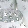 Floristik24 Juledekorasjon telysholder hvit med stjerner metall Ø12 / 10 / 8cm sett med 3