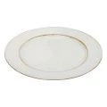 Floristik24 Dekorativ plate rund plast retro hvit brun glans Ø30cm
