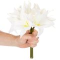 Kunstige hvite tigerliljeblomster til vaser og arrangementer, 29 cm bukett med 6 stk. | Floristik24.no