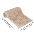 Beige bordløper med fuskepelsoverflate som pelsbånd, 24x140 cm | Floristik24.no