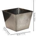 Firkantet metallplantekasse med grantremotiv, 18 cm | Floristik24.no