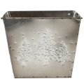 Firkantet metallplantekasse med grantremotiv, 18 cm | Floristik24.no