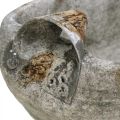 Floristik24 Betongskål oval hvit gråbrun med håndtak antikk L25cm