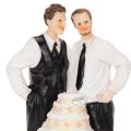 Kaketopper av et mannlig par med kake, 16,5 cm | Floristik24.no