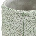 Floristik24 Plantekar keramikk grønn hvit grå furukvister Ø12cm H17,5cm
