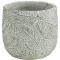 Floristik24 Plantekar keramikk grønn hvit grå gran greiner Ø12,5cm H12cm