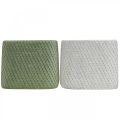 Floristik24 Plantekasse keramikk hvit grønn relief netting 12,5x12,5cm H9cm 2stk