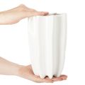 Ribbet vase, høy dekorativ vase for tørkede blomster, 24 cm | Floristik24.no