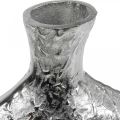 Dekorativ vase metall hamret blomstervase sølv 24x8x27cm