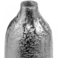 Dekorativ vase metall hamret blomstervase sølv Ø9,5cm H41cm