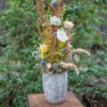 Floristik24 Vase Betong Hvit Blomstervase med relieffblomster vintage Ø18cm