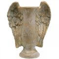 Floristik24 Dekorativ vase laget av betong, amfora med englevinger gylden vintage look B20,5cm H26cm