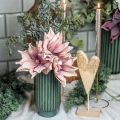Floristik24 Keramikkvase, borddekorasjoner, riflet dekorativ vase grønn, brun Ø10,5cm H21,5cm