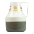 Floristik24 Vase metallhåndtak dekorativ mugge grå/krem/gull Ø17cm H23cm